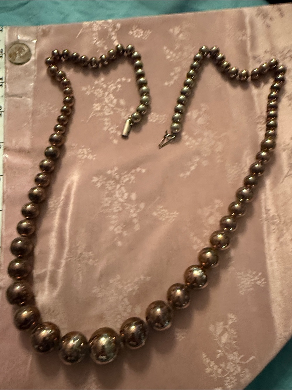 Elegant Metallic Brown Bead Necklace - Classic Statement Jewelry